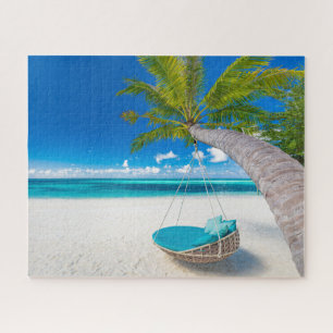 Tropical Beaches   Tropical Landscape Beach Swing Jigsaw Puzzle