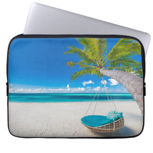 Tropical Beaches Tropical Landscape Beach Swing Laptop Sleeve
