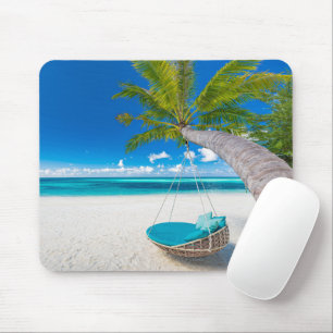 Tropical Beaches   Tropical Landscape Beach Swing Mouse Pad