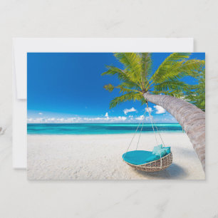 Tropical Beaches Tropical Landscape Beach Swing Thank You Card