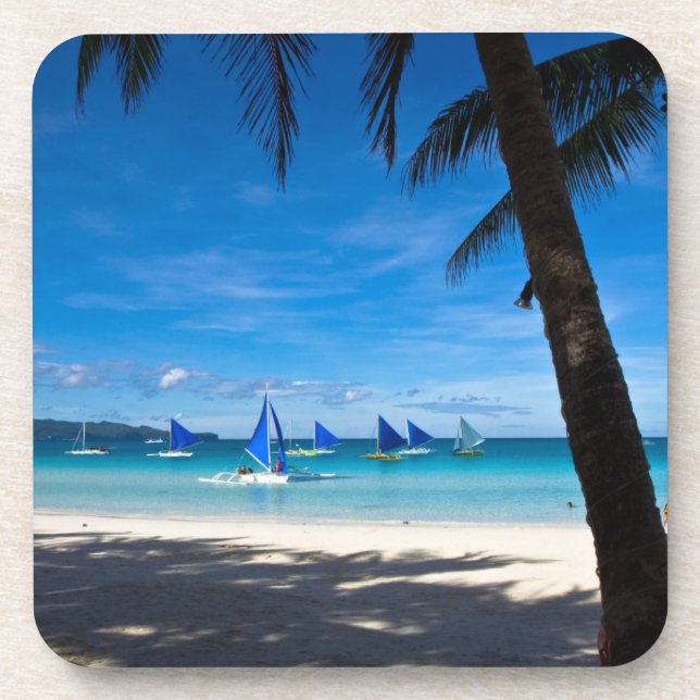 Tropical Beaches | White Beach Boracay Philippines Coaster (Front)