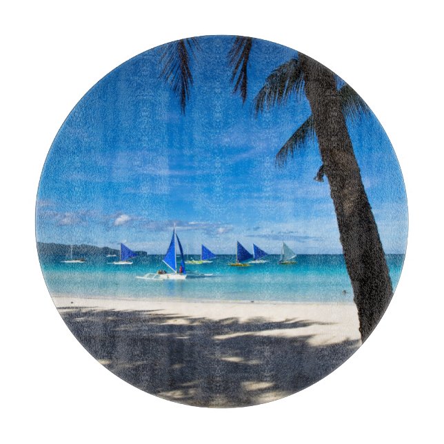 Tropical Beaches | White Beach Boracay Philippines Cutting Board (Front)