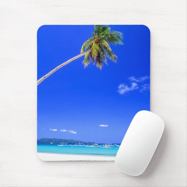 Tropical Beaches | White Beach, Phillipines Mouse Pad (With Mouse)
