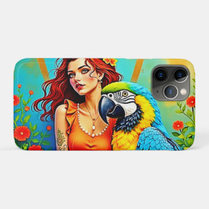 Tropical Beauty and Blue Parrot Design Case-Mate iPhone Case