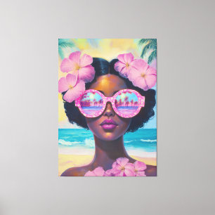 Tropical Beauty in Pink Shades Canvas Print
