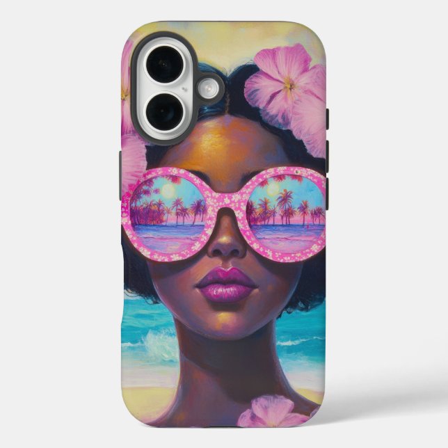 Tropical Beauty in Pink Shades Case-Mate iPhone Case (Back)