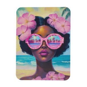 Tropical Beauty in Pink Shades Magnet