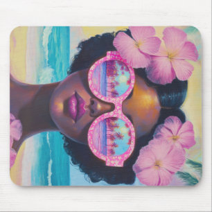Tropical Beauty in Pink Shades Mouse Pad