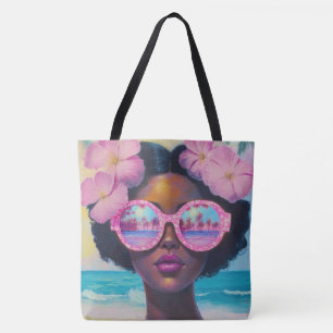 Tropical Beauty in Pink Shades Tote Bag