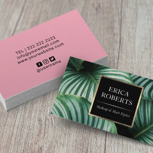Tropical Beauty Salon SPA Modern Makeup Artist Business Card