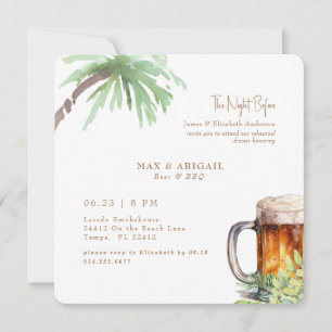 Tropical Beer & BBQ the Night Before Invitation