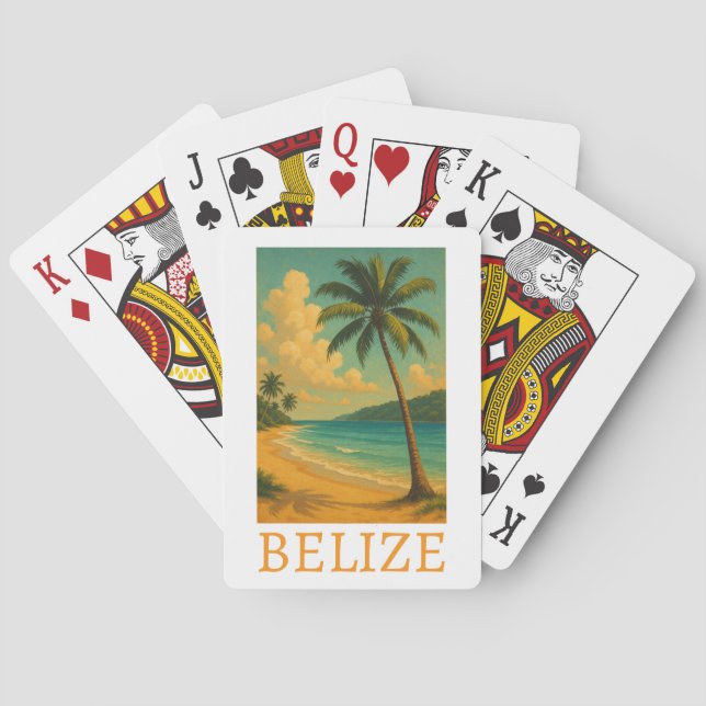 Tropical Belise Beach Caribbean Vacation Playing Cards (Back)