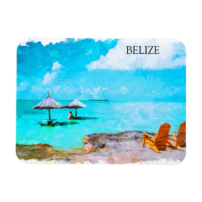 Tropical Belise Beach Vacation Magnet (Horizontal)