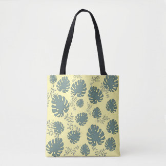 tropical big leaves tote bag
