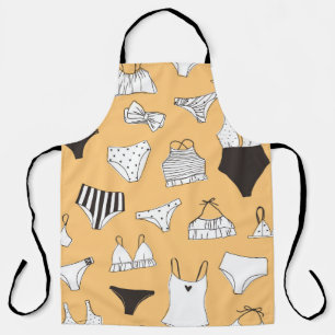 Tropical Bikini: Hand-Drawn Summer Pattern Apron
