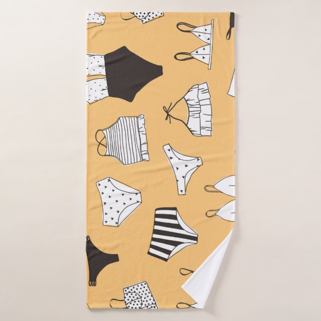Tropical Bikini: Hand-Drawn Summer Pattern Bath Towel (Bath Towel)