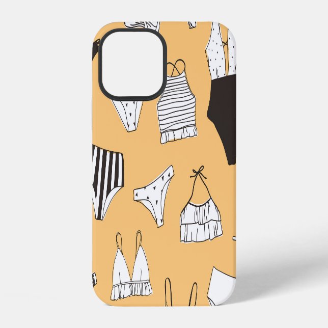 Tropical Bikini: Hand-Drawn Summer Pattern iPhone Case (Back)
