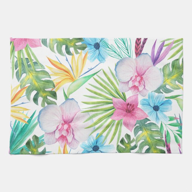 Tropical Bird Art Tea Towel (Horizontal)