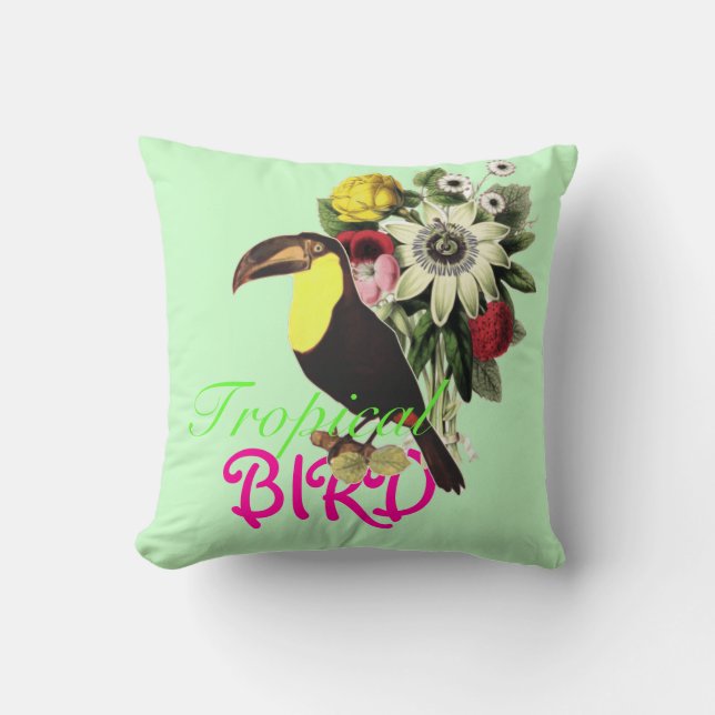 Tropical Bird Cushion (Front)