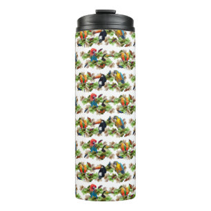 Tropical Bird Frenzy Thermal Tumbler