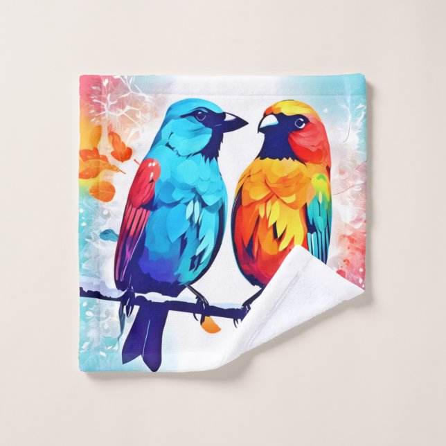 Tropical Bird Lovers Bath Towel Set (Wash Cloth)