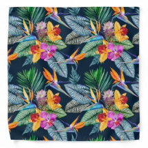 Tropical Bird Of Paradise And Orchid Pocket Square