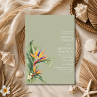 Tropical Bird of Paradise Elegant Beach Wedding