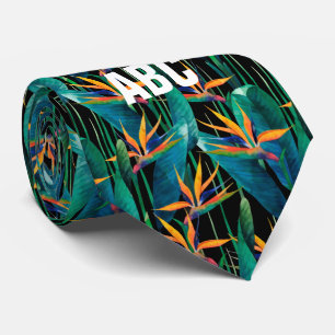 Tropical Bird of Paradise Flowers Tie