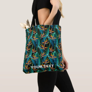 Tropical Bird of Paradise Flowers Tote Bag