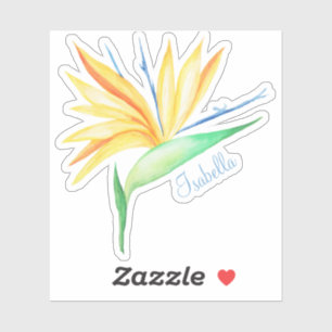Tropical bird of paradise NAME sticker