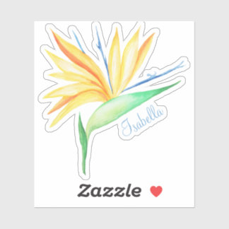 Tropical bird of paradise NAME sticker