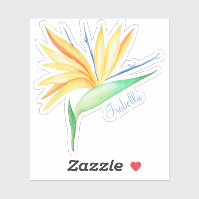 Tropical bird of paradise NAME sticker (Sheet)