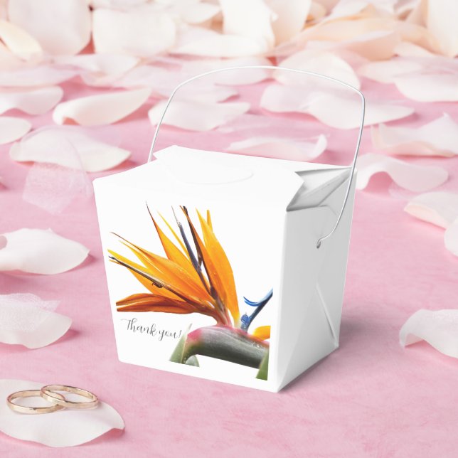 Tropical Bird of Paradise Plant Floral Wedding Favour Box (Wedding)