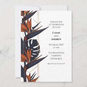 Tropical Bird of Paradise Wedding Invitation