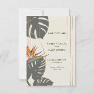 Tropical Bird of Paradise Wedding Save the Date