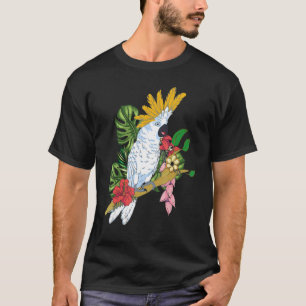 Tropical Bird Parrot Animal  Exotic Flowers Cockat T-Shirt