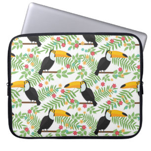 Tropical bird seamless pattern background. Toucan Laptop Sleeve