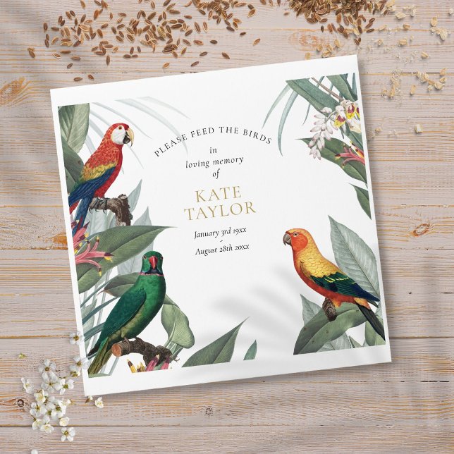 Tropical Bird Seed Packet Funeral Memorial Envelope (Tropical Bird Seed Packet Funeral Memorial Envelope)