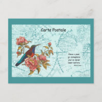 Tropical Bird Travel World Map Carte Postale