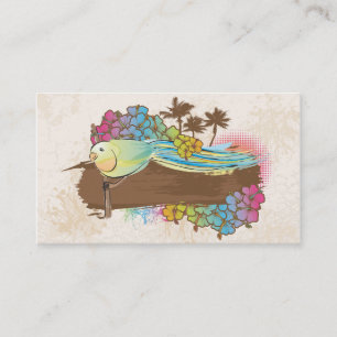 tropical bird with banner business card