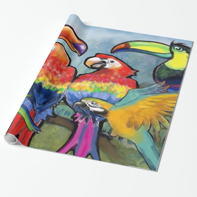 Tropical Birds 2x3' 60# Wall Poster Wrapping Paper (Unrolled)
