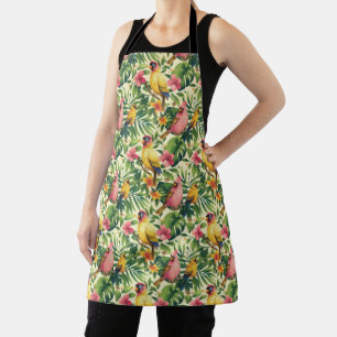 Tropical Birds and Flowers Apron