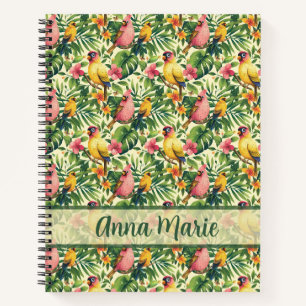 Tropical Birds and Flowers Spiral Notebook