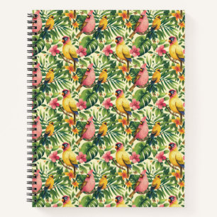 Tropical Birds and Flowers Spiral Notebook