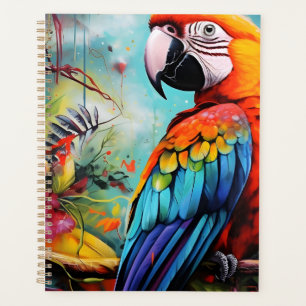 Tropical birds, Ara’s sitting on a branch Planner