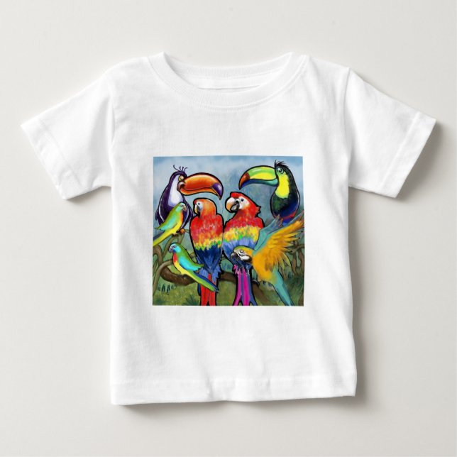 Tropical Birds Baby T-Shirt (Front)