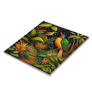 Tropical Birds Ceramic Tile