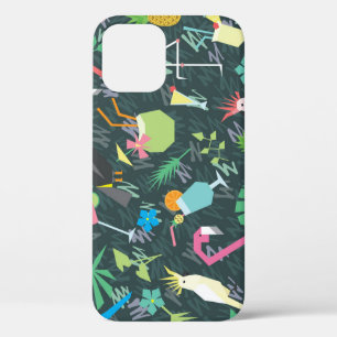 Tropical Birds Drinks: Vibrant Seamless. iPhone 12 Case
