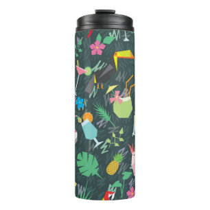 Tropical Birds Drinks: Vibrant Seamless. Thermal Tumbler