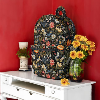 Tropical Birds in a Night Garden Printed Backpack